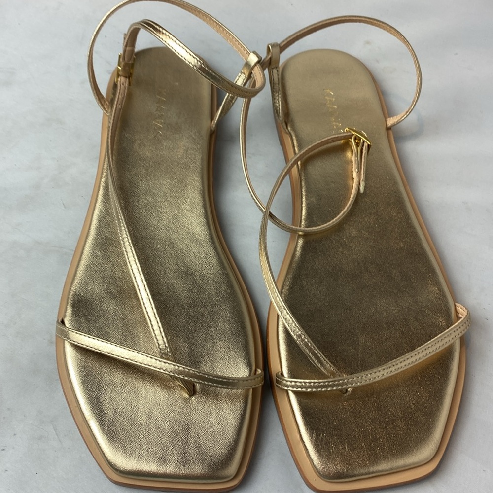 KAANAS gold sandals size 7 AM. Made in Brazil. New with tags.